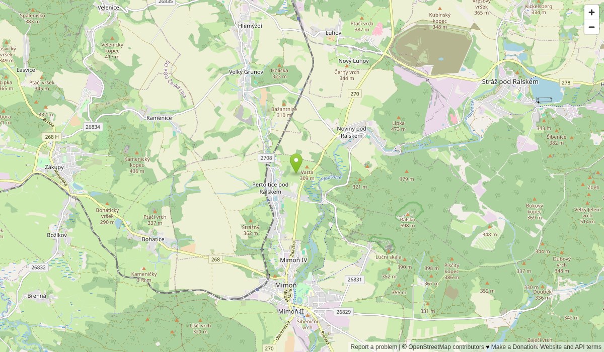 Mapa – KOVOškarpa, Pertoltice pod Ralskem 177, Mimoň